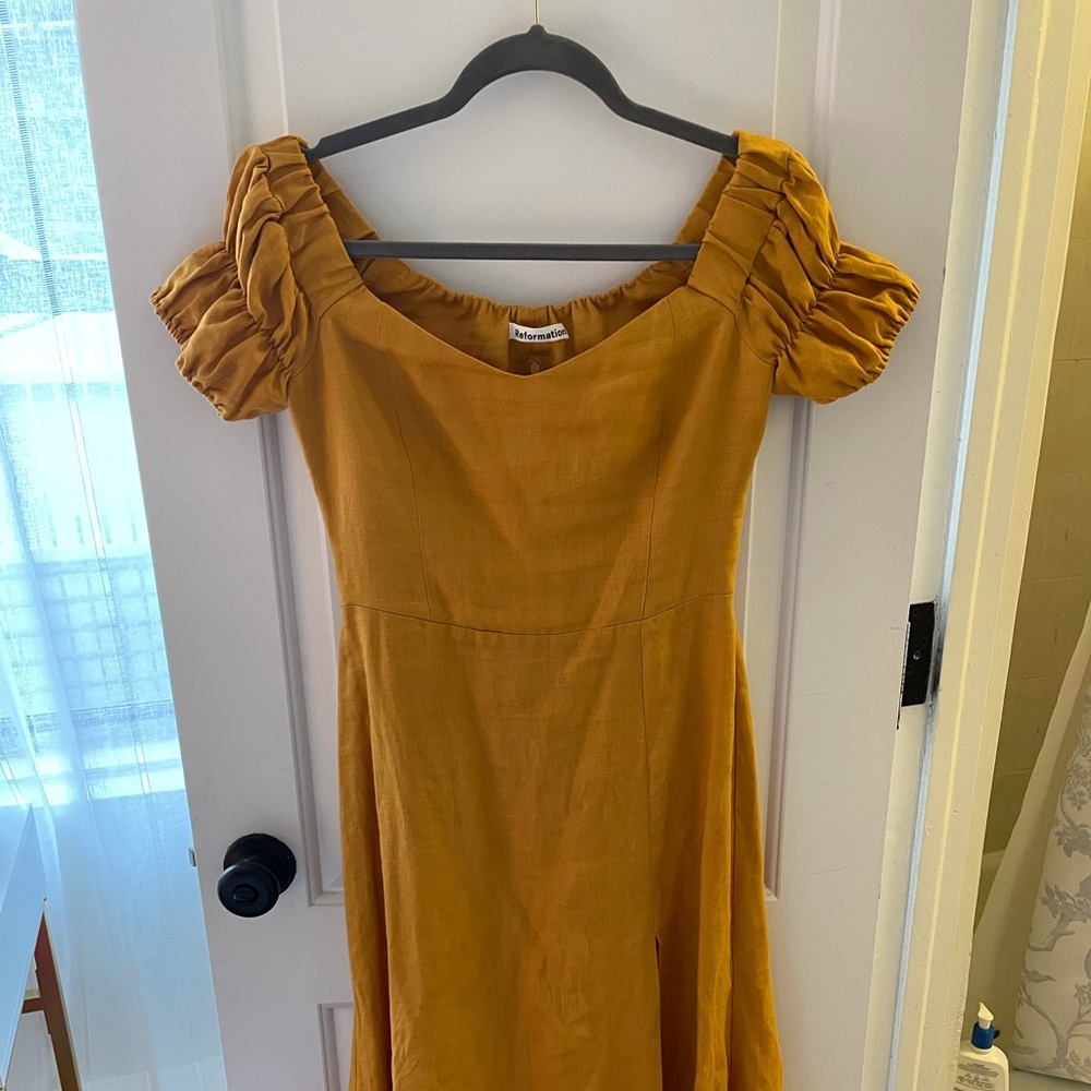 Linen Reformation dress